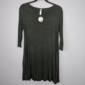Solid Black Mini Dress, Size L